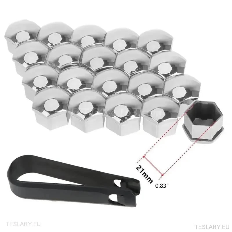 Decorative Lug Nut Cover Kits for Tesla 3/Y/S/X with Centre Cap Logo