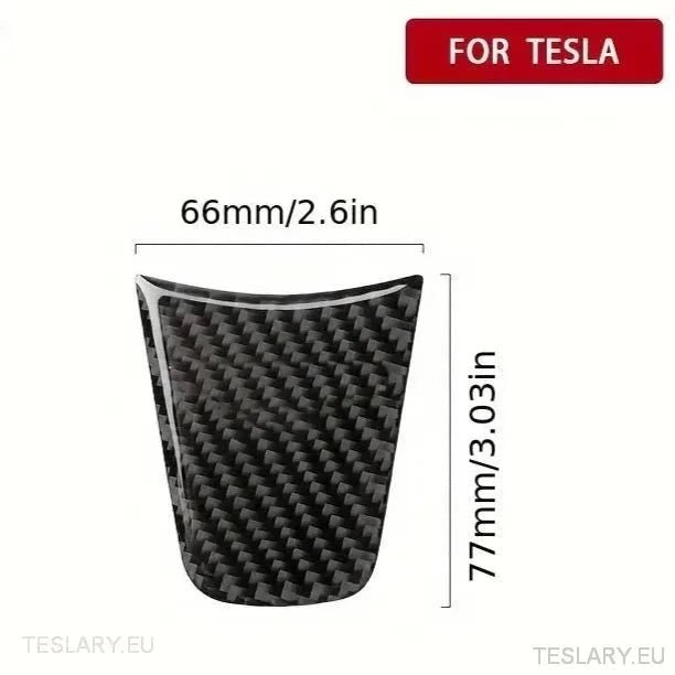 Tesla 3/Y Steering Carbon Fiber Style Trim Cover - TESLARY Tesla Shop Accessories Europe Nederlands Ireland Deutschland Espana Alicante France Italia