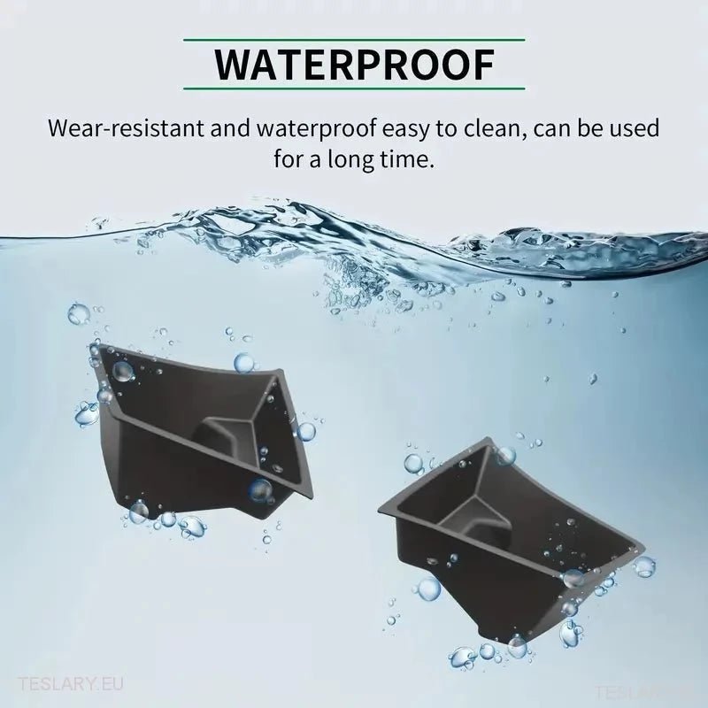 Tesla Model 3 Highland Rear Trunk Organiser Side Pockets with Lids ( 2 ) - TESLARY Tesla Shop Accessories Europe Nederlands Ireland Deutschland Espana Alicante France Italia