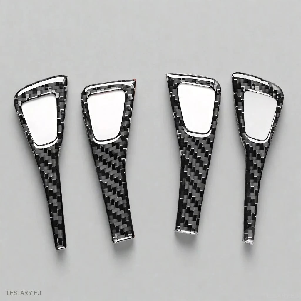 Tesla Model 3 / Y Door Lock Carbon Fiber Style Trim Covers Interior - TESLARY Tesla Shop Accessories Europe Nederlands Ireland Deutschland Espana Alicante France Italia