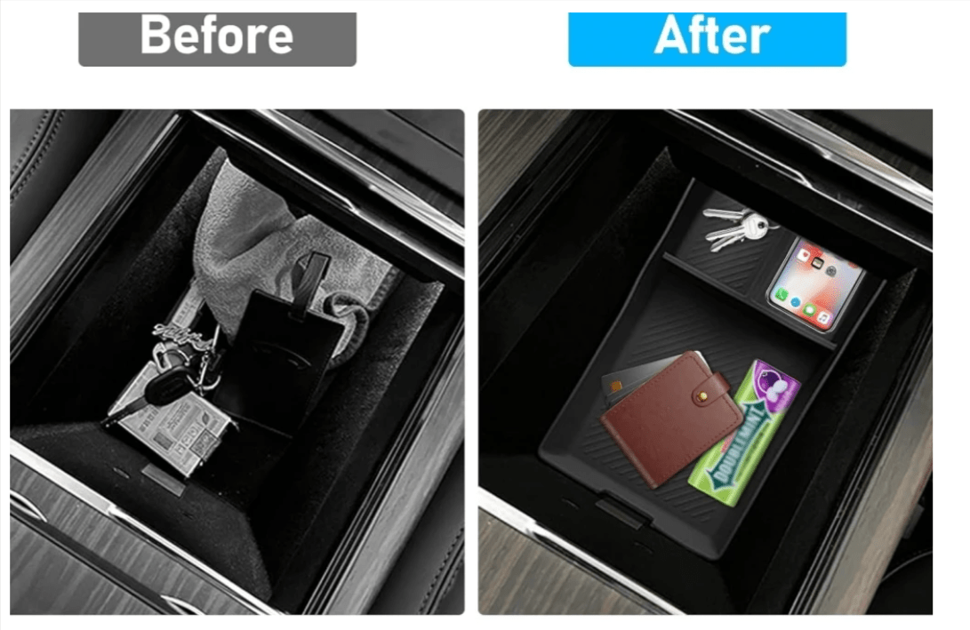 TESLA Model S / X 2022 - 2025 Centre Console Lower Cushion Tray Black - TESLARY Tesla Shop Accessories Europe Nederlands Dublin Cork Ireland Deutschland Espana Alicante France Italia