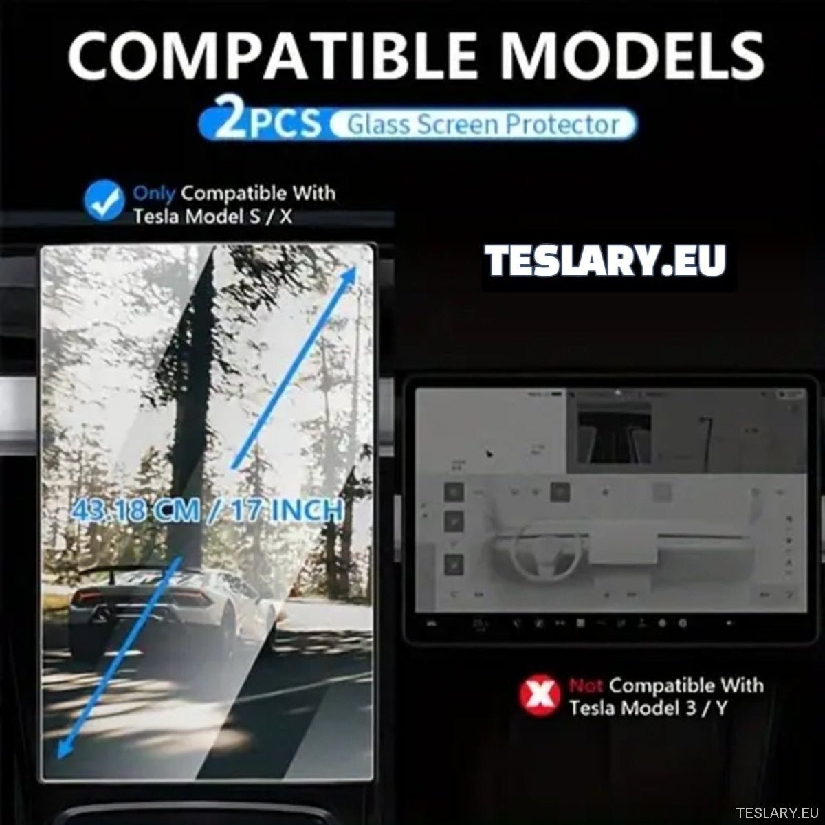 Tesla Model S / X Tempered Glass Screen Protector - TESLARY Tesla Shop Accessories Europe Nederlands Ireland Deutschland Espana Alicante France Italia