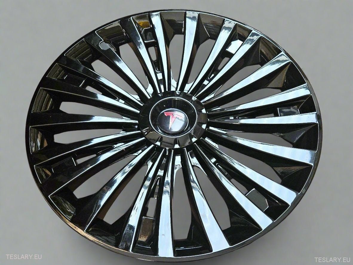 Tesla Model Y 19" Full Coverage Cyclone Wheel Covers - Gloss Black - TESLARY Tesla Shop Accessories Europe Nederlands Ireland Deutschland Espana Alicante France Italia
