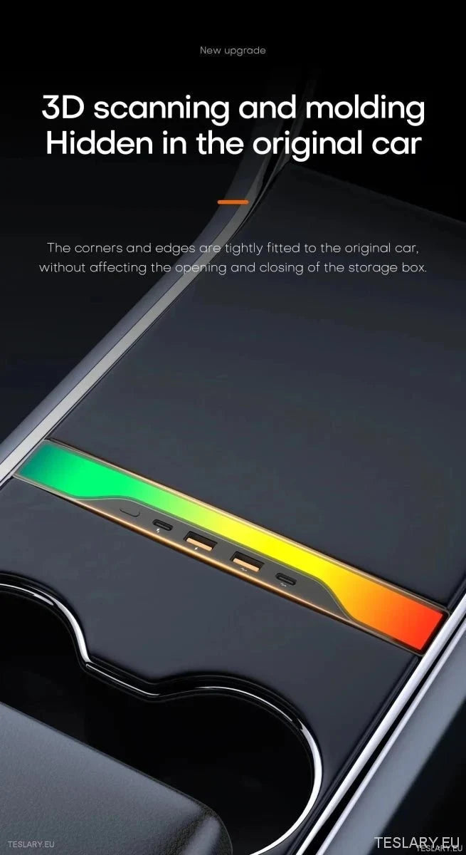 Acessórios Premium para Tesla: Hub USB RGB 4 em 1