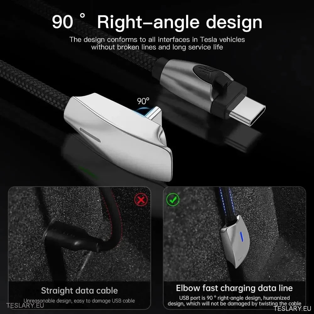 Câbles USB-C Premium Tesla pour une Charge Efficace