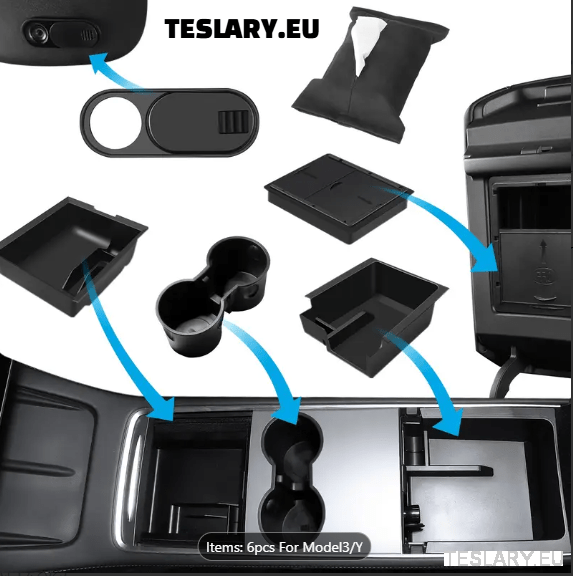 Maximize Tesla Model 3/Y Storage with 6-Piece Organiser Package