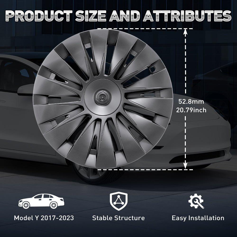 Tesla Model Y Matte Black Blade Style pyöräkapselit 2022-2025