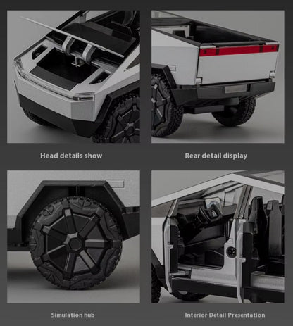 1:32 Tesla Cybertruck Style Toy Off Road Diecast Metal Truck with Lights & Pull Back Toy for Childrens or Adults - TESLARY Tesla Shop Accessories Europe Nederlands Dublin Cork Ireland Deutschland Espana Alicante France Italia