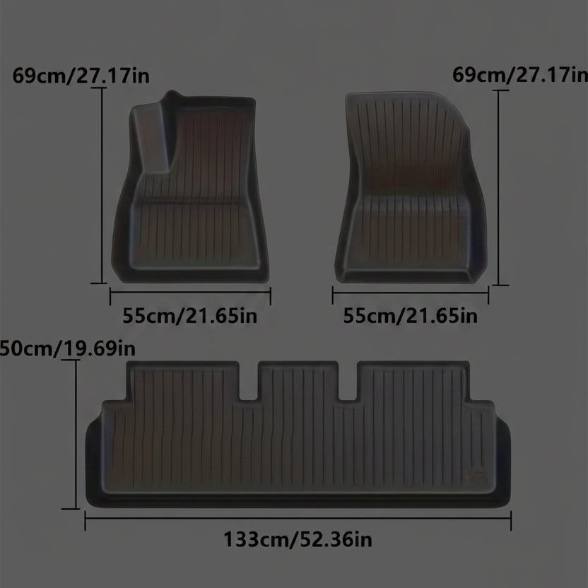 3D TPE All Weather Floor Mats LHD for Tesla Model 3 , Model 3 Highland , Model Y and Model Juniper - TESLARY Tesla Shop Accessories Europe Nederlands Dublin Cork Ireland Deutschland Espana Alicante France Italia