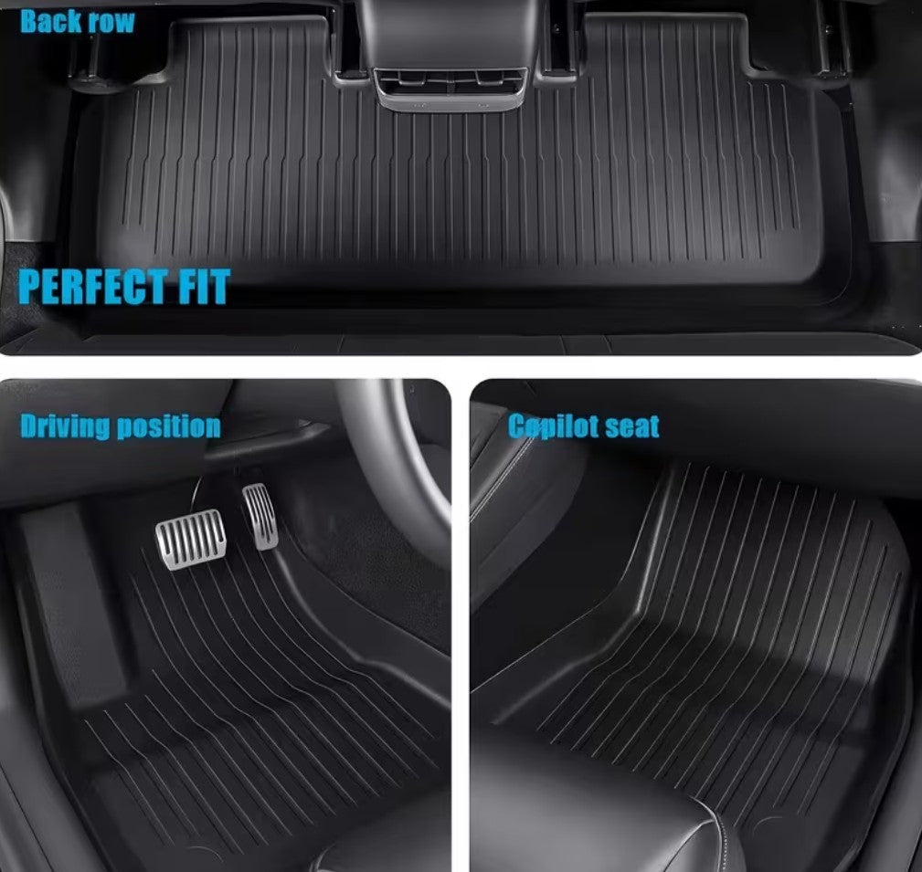 3D TPE All Weather Floor Mats LHD for Tesla Model 3 , Model 3 Highland , Model Y and Model Juniper - TESLARY Tesla Shop Accessories Europe Nederlands Dublin Cork Ireland Deutschland Espana Alicante France Italia