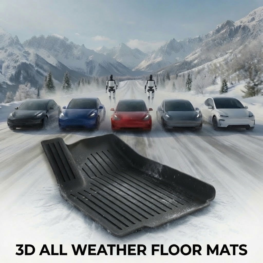 Tesla All Weather Floor Mats 3D TPE for Tesla Model Y , Model 3 , Highland , Juniper Standard , Premium Buy from Europes Teslary.eu