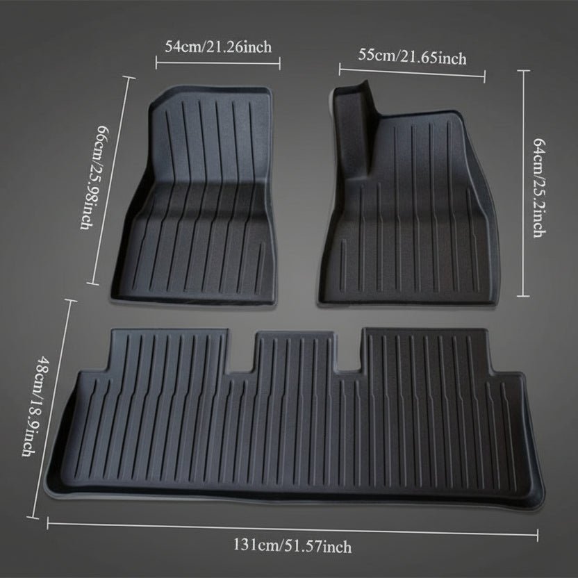 3D TPE All Weather Floor Mats LHD for Tesla Model 3 , Model 3 Highland , Model Y and Model Juniper - TESLARY Tesla Shop Accessories Europe Nederlands Dublin Cork Ireland Deutschland Espana Alicante France Italia