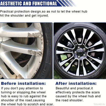 8M Car Wheel Rim Edge Protector, Rubber Wheel Hub Rim Guard, Vehicle Tyre Rim Decor Sticker Strip, Universal Automotive Accessories for Curb Rash and Wheel Scratch Prevention - TESLARY Tesla Shop Accessories Europe Nederlands Dublin Cork Ireland Deutschland Espana Alicante France Italia