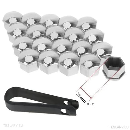 Decorative Lug Nut Cover Kits for Tesla 3/Y/S/X with Centre Cap Logo