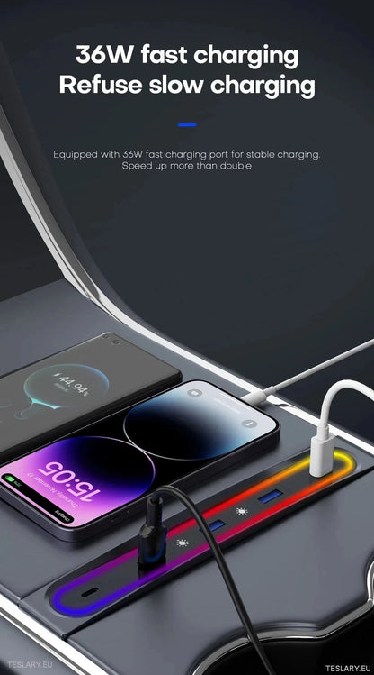 5 in 1 RGB USB Expansion Hub for Tesla 3/Y