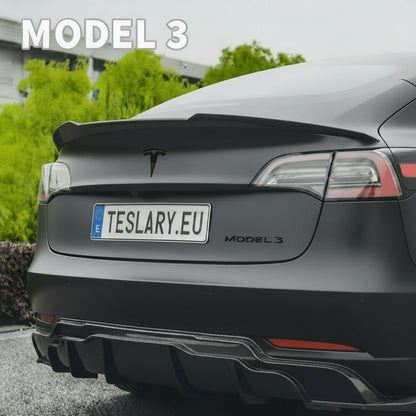 Blade Style 2026 Updated Trunk Spoiler in Carbon Fibre Gloss and Matte Style for Tesla Model 3 , Highland & Model Y - TESLARY Tesla Shop Accessories Europe Nederlands Dublin Cork Ireland Deutschland Espana Alicante France Italia