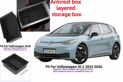 Car Storage Center Console Organizer Compartment Divider for Volkswagen VW ID.3 ID3 2021-2026 - TESLARY Buy Tesla Shop Accessories Europe Nederlands Dublin Cork Ireland Deutschland Espana Iceland Finland France Italia
