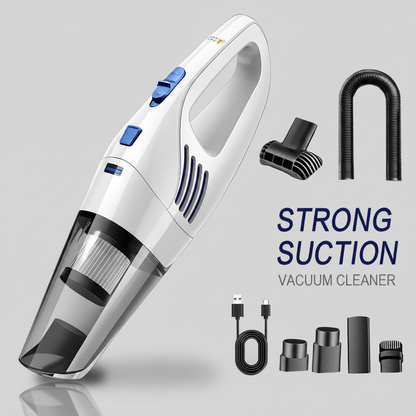 Car Vacuum Cleaner, Handheld Vacuum Cleaner with 6000PA Super Strong Suction, 1800mAh Large Capacity, Low Noise, with Five Matching Accessories for Car Interior Care, Home And Pet Cleaning, Ideal Accessory for your Tesla - TESLARY Tesla Shop Accessories Europe Nederlands Dublin Cork Ireland Deutschland Espana Alicante France Italia
