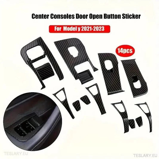 Carbon Fiber Electric Window Trim Pieces for Tesla Model 3 & Y ( LHD ) - TESLARY Tesla Shop Accessories Europe Nederlands Ireland Deutschland Espana Alicante France Italia
