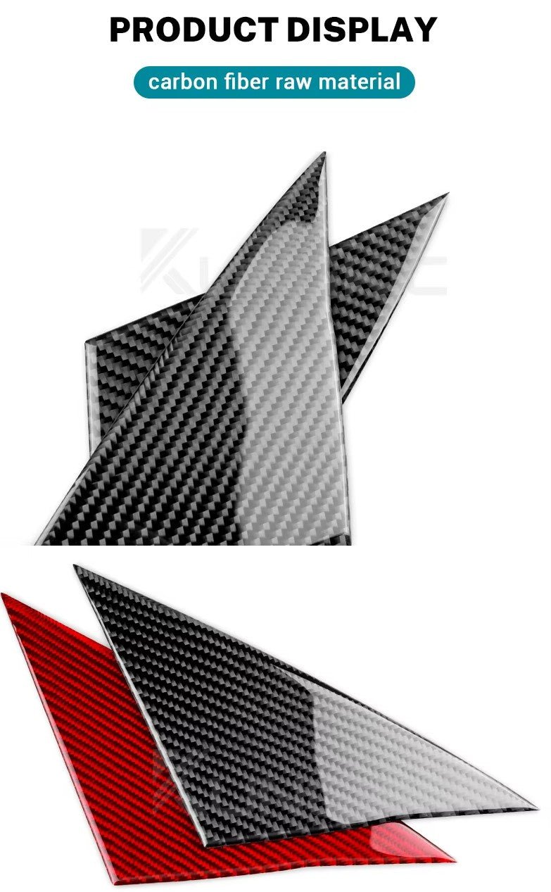 Carbon Fiber Exterior Side Mirror Trim Panel Cover For Tesla Model 3 Highland in Black or Red - TESLARY Tesla Shop Accessories Europe Nederlands Dublin Cork Ireland Deutschland Espana Alicante France Italia