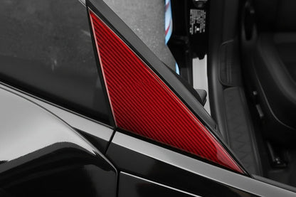 Carbon Fiber Exterior Side Mirror Trim Panel Cover For Tesla Model 3 Highland in Black or Red - TESLARY Tesla Shop Accessories Europe Nederlands Dublin Cork Ireland Deutschland Espana Alicante France Italia
