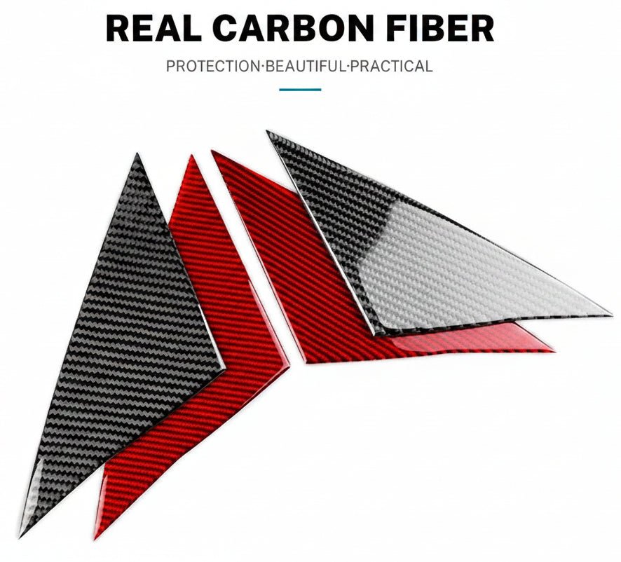 Carbon Fiber Exterior Side Mirror Trim Panel Cover For Tesla Model 3 Highland in Black or Red - TESLARY Tesla Shop Accessories Europe Nederlands Dublin Cork Ireland Deutschland Espana Alicante France Italia