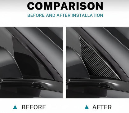 Carbon Fiber Exterior Side Mirror Trim Panel Cover For Tesla Model 3 Highland in Black or Red - TESLARY Tesla Shop Accessories Europe Nederlands Dublin Cork Ireland Deutschland Espana Alicante France Italia
