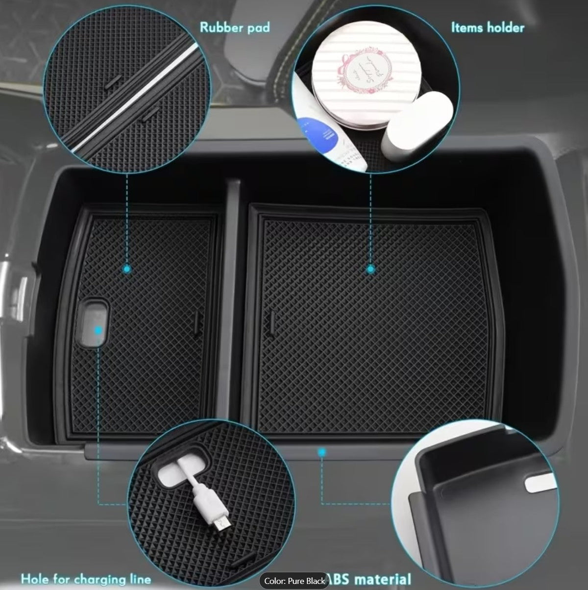 Center Console Storage Tray for Volkswagen ID.4 2026, 2025, 2024, 2023 - TESLARY Buy Tesla Shop Accessories Europe Nederlands Dublin Cork Ireland Deutschland Espana Iceland Finland France Italia