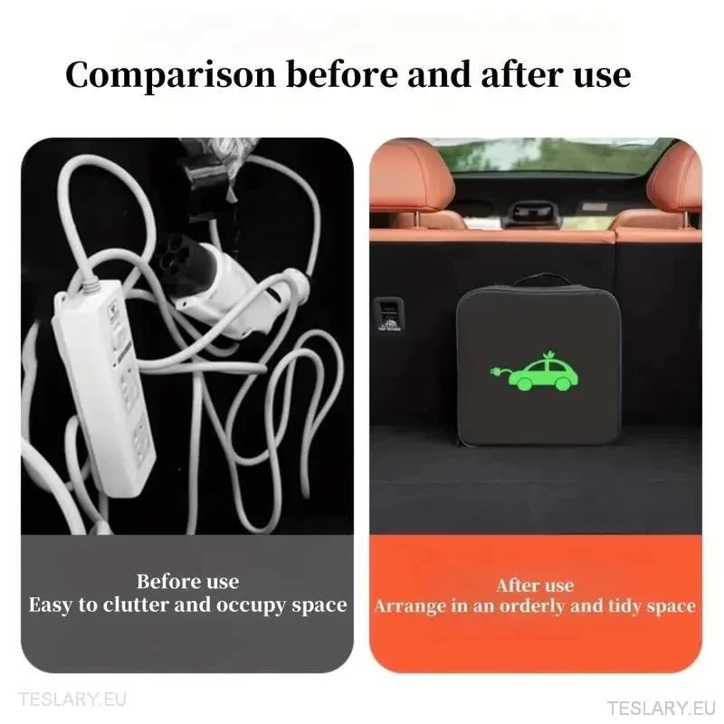 EV Cable Storage Bags Round , Square & Rectangular - TESLARY Tesla Shop Accessories Europe Nederlands Ireland Deutschland Espana Alicante France Italia