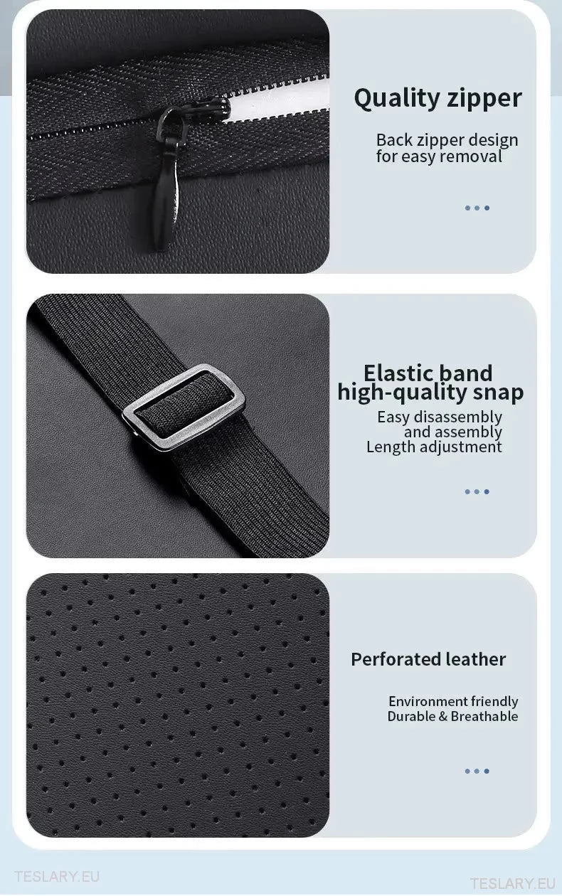 Extra Large PU Leather Headrest Pillow Suitable for Tesla Model 3 / Y - TESLARY Tesla Shop Accessories Europe Nederlands Dublin Cork Ireland Deutschland Espana Alicante France Italia