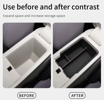 FMG4 EV Urban 2026 Car Armrest Box Storage Tray Center Console Holder Stowing Plate Organizer Interior Accessories Center Console Storage Tray - TESLARY Buy Tesla Shop Accessories Europe Nederlands Dublin Cork Ireland Deutschland Espana Iceland Finland France Italia