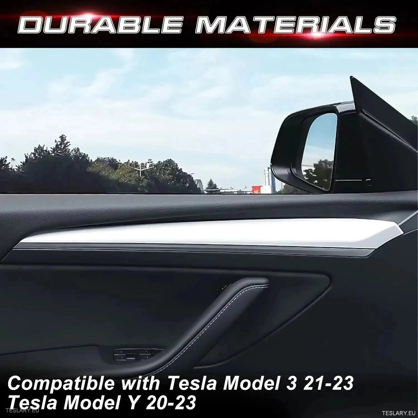 Internal Door Side Trims Tesla 3/Y - TESLARY Tesla Shop Accessories Europe Nederlands Dublin Cork Ireland Deutschland Espana Alicante France Italia