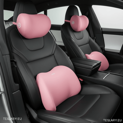 Memory Foam Neck Pillow & Back Support Cushion for All Tesla Models ( 4 Pillows Driver & Passenger ) - TESLARY Tesla Shop Accessories Europe Nederlands Dublin Cork Ireland Deutschland Espana Alicante France Italia