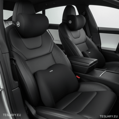 Memory Foam Neck Pillow & Back Support Cushion for All Tesla Models ( 4 Pillows Driver & Passenger ) - TESLARY Tesla Shop Accessories Europe Nederlands Dublin Cork Ireland Deutschland Espana Alicante France Italia