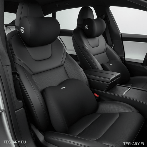 Memory Foam Neck Pillow & Back Support Cushion for All Tesla Models ( 4 Pillows Driver & Passenger ) - TESLARY Tesla Shop Accessories Europe Nederlands Dublin Cork Ireland Deutschland Espana Alicante France Italia