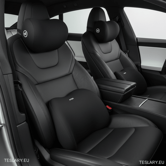 Memory Foam Neck Pillow & Back Support Cushion for All Tesla Models ( 4 Pillows Driver & Passenger ) - TESLARY Tesla Shop Accessories Europe Nederlands Dublin Cork Ireland Deutschland Espana Alicante France Italia