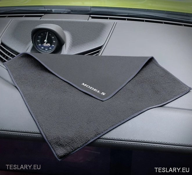 Microfibre Towel with Tesla Model Logo - TESLARY Tesla Shop Accessories Europe Nederlands Ireland Deutschland Espana Alicante France Italia