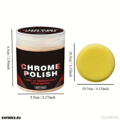 Multi - Purpose Chrome Restoration Polish 100gms - TESLARY Tesla Shop Accessories Europe Nederlands Ireland Deutschland Espana Alicante France Italia