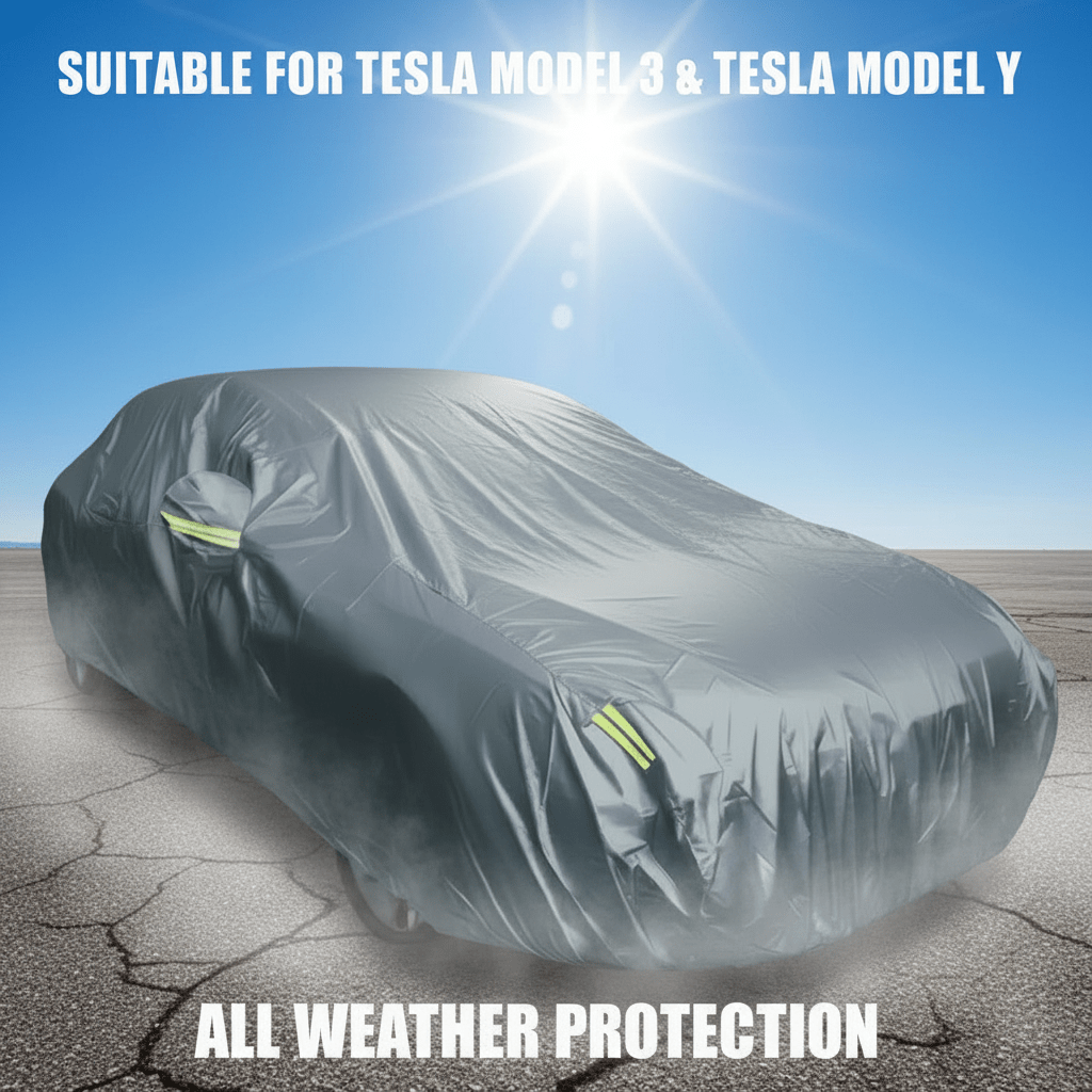 Outdoor Cover for your Tesla to Protect from Snow , Rain and more Suitable for Tesla Model 3 , Y , Highland and Juniper - TESLARY Tesla Shop Accessories Europe Nederlands Dublin Cork Ireland Deutschland Espana Alicante France Italia