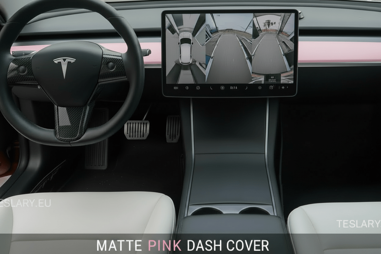 Premium Dashboard Cover for Tesla Model 3 / Y Carbon Fiber Matte , Carbon Fibre Gloss , Red , Black Matte , Black Gloss , White and More - TESLARY Tesla Shop Accessories Europe Nederlands Dublin Cork Ireland Deutschland Espana Alicante France Italia