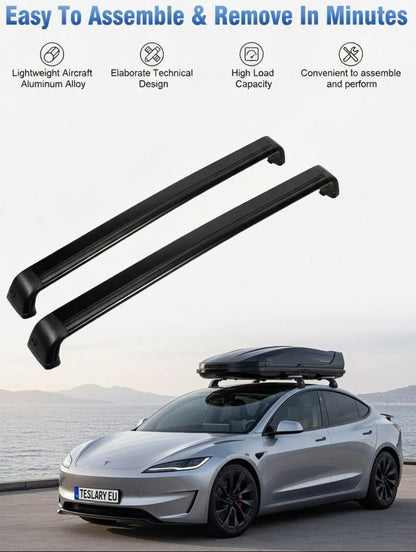 Premium Roof Rack Cross Bars for Tesla Model 3 , Y , Juniper & Highland - TESLARY Tesla Shop Accessories Europe Nederlands Dublin Cork Ireland Deutschland Espana Alicante France Italia