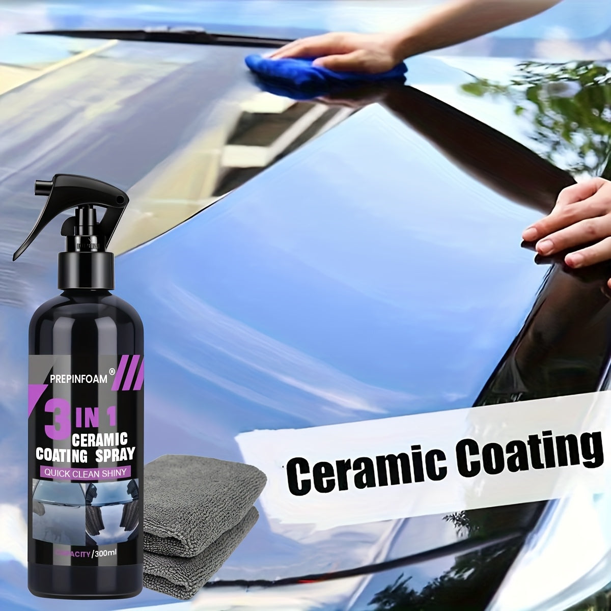 Car Ceramic Nano Coating Advanced 3 in1 Hydrophobic Spray for Ultimate Paint Protection Polish Shine and Long Lasting Durability on Glass Tyres Plastics  More