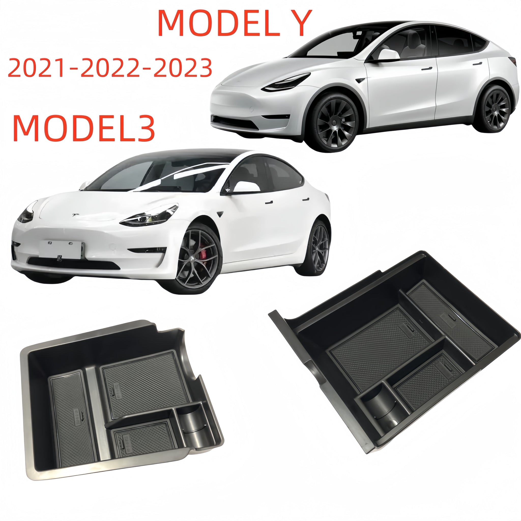 Tesla Model Y  3 Organizer Centre Console Rear  Flocked 