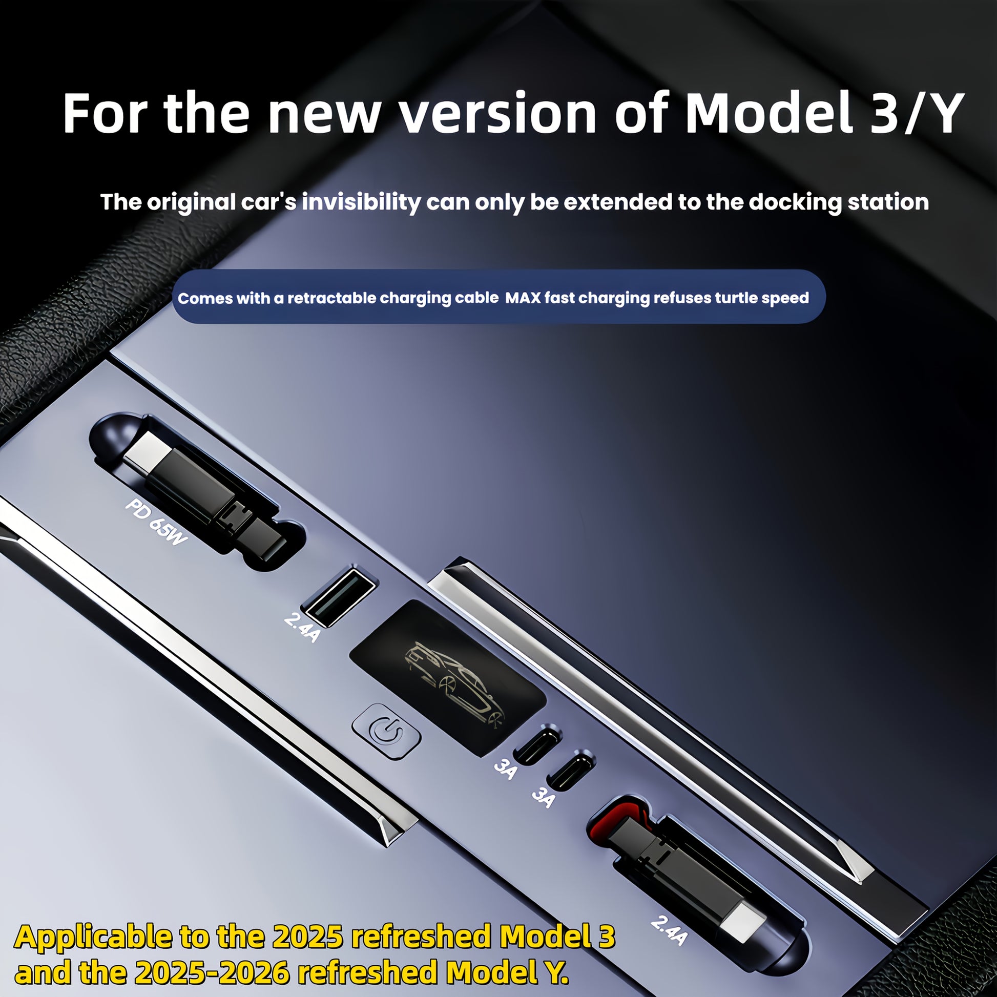 Tesla Model 3 Highland  Model Y Juniper USB Centre Console Expansion Dock Charger  Buy from Europes TESLARYEU