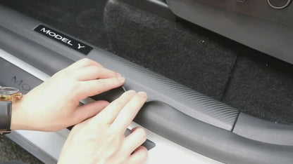 Tesla Model Y Carbon Fiber Style Protection for Sills ( 4 Pieces )