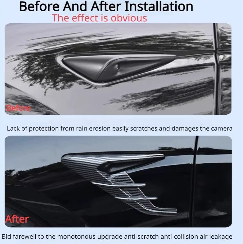 Side Camera Thunder Wing Protective Cover for Tesla Model 3 / Y , Highland & Juniper - TESLARY Tesla Shop Accessories Europe Nederlands Dublin Cork Ireland Deutschland Espana Alicante France Italia