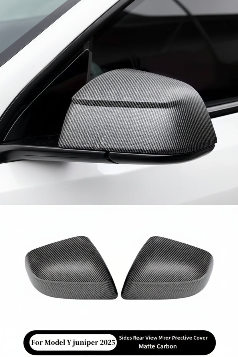 Side Rearview Protective Mirror Covers for Tesla Model 3 / Y & Model 3 Highland and Model Y Juniper - TESLARY Tesla Shop Accessories Europe Nederlands Dublin Cork Ireland Deutschland Espana Alicante France Italia