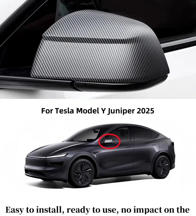 Side Rearview Protective Mirror Covers for Tesla Model 3 / Y & Model 3 Highland and Model Y Juniper - TESLARY Tesla Shop Accessories Europe Nederlands Dublin Cork Ireland Deutschland Espana Alicante France Italia