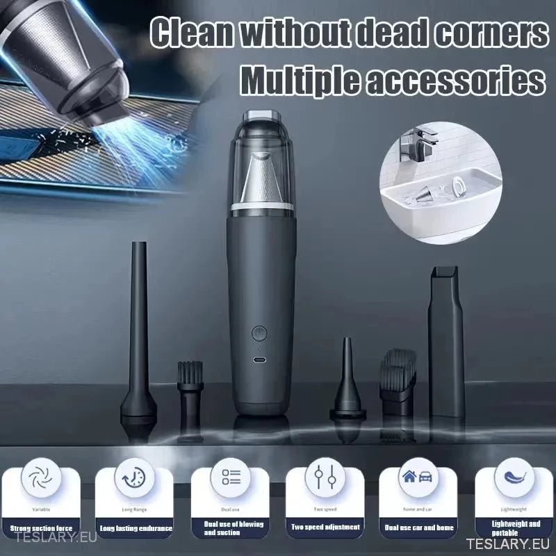 Slim & Powerful Wireless Vacuum Lithium Ion Powered - TESLARY Tesla Shop Accessories Europe Nederlands Ireland Deutschland Espana Alicante France Italia