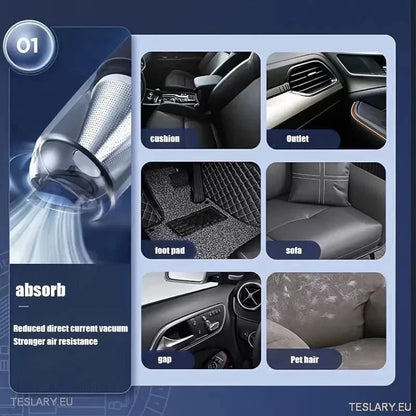 Slim & Powerful Wireless Vacuum Lithium Ion Powered - TESLARY Tesla Shop Accessories Europe Nederlands Ireland Deutschland Espana Alicante France Italia